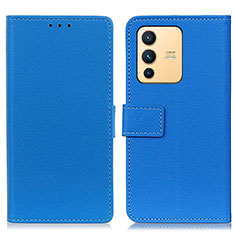 Coque Portefeuille Livre Cuir Etui Clapet M08L pour Vivo V23 5G Bleu