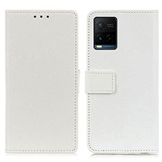 Coque Portefeuille Livre Cuir Etui Clapet M08L pour Vivo Y21 Blanc