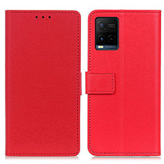 Coque Portefeuille Livre Cuir Etui Clapet M08L pour Vivo Y21a Rouge