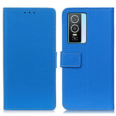 Coque Portefeuille Livre Cuir Etui Clapet M08L pour Vivo Y74s 5G Bleu