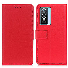 Coque Portefeuille Livre Cuir Etui Clapet M08L pour Vivo Y74s 5G Rouge