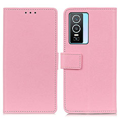 Coque Portefeuille Livre Cuir Etui Clapet M08L pour Vivo Y76s 5G Rose