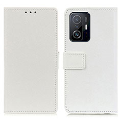 Coque Portefeuille Livre Cuir Etui Clapet M08L pour Xiaomi Mi 11T 5G Blanc