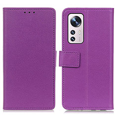 Coque Portefeuille Livre Cuir Etui Clapet M08L pour Xiaomi Mi 12X 5G Violet