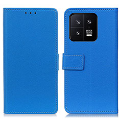 Coque Portefeuille Livre Cuir Etui Clapet M08L pour Xiaomi Mi 13 5G Bleu