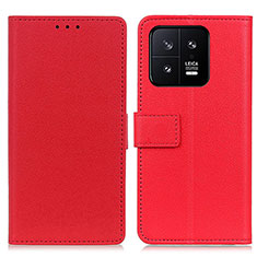 Coque Portefeuille Livre Cuir Etui Clapet M08L pour Xiaomi Mi 13 5G Rouge