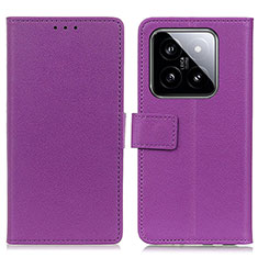 Coque Portefeuille Livre Cuir Etui Clapet M08L pour Xiaomi Mi 14 5G Violet