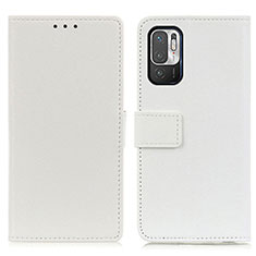 Coque Portefeuille Livre Cuir Etui Clapet M08L pour Xiaomi POCO M3 Pro 5G Blanc