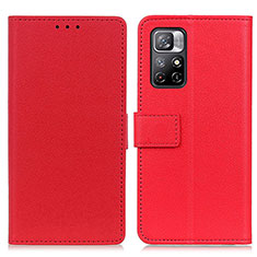 Coque Portefeuille Livre Cuir Etui Clapet M08L pour Xiaomi Poco M4 Pro 5G Rouge