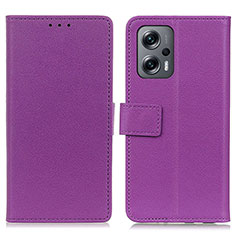 Coque Portefeuille Livre Cuir Etui Clapet M08L pour Xiaomi Poco X4 GT 5G Violet