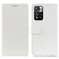 Coque Portefeuille Livre Cuir Etui Clapet M08L pour Xiaomi Poco X4 NFC Blanc