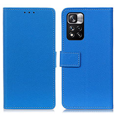 Coque Portefeuille Livre Cuir Etui Clapet M08L pour Xiaomi Poco X4 NFC Bleu