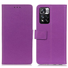 Coque Portefeuille Livre Cuir Etui Clapet M08L pour Xiaomi Poco X4 NFC Violet