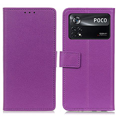 Coque Portefeuille Livre Cuir Etui Clapet M08L pour Xiaomi Poco X4 Pro 5G Violet