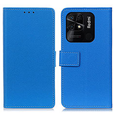 Coque Portefeuille Livre Cuir Etui Clapet M08L pour Xiaomi Redmi 10 India Bleu