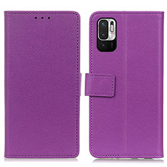 Coque Portefeuille Livre Cuir Etui Clapet M08L pour Xiaomi Redmi Note 10 JE 5G Violet