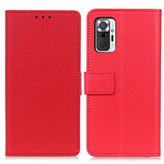 Coque Portefeuille Livre Cuir Etui Clapet M08L pour Xiaomi Redmi Note 10 Pro 4G Rouge