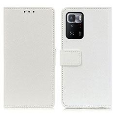 Coque Portefeuille Livre Cuir Etui Clapet M08L pour Xiaomi Redmi Note 10 Pro 5G Blanc