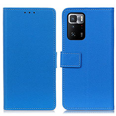 Coque Portefeuille Livre Cuir Etui Clapet M08L pour Xiaomi Redmi Note 10 Pro 5G Bleu