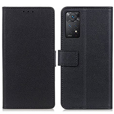 Coque Portefeuille Livre Cuir Etui Clapet M08L pour Xiaomi Redmi Note 11 Pro 5G Noir