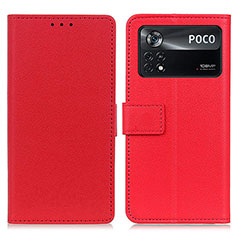 Coque Portefeuille Livre Cuir Etui Clapet M08L pour Xiaomi Redmi Note 11E Pro 5G Rouge