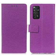 Coque Portefeuille Livre Cuir Etui Clapet M08L pour Xiaomi Redmi Note 11S 4G Violet