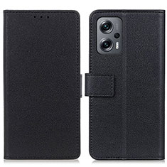 Coque Portefeuille Livre Cuir Etui Clapet M08L pour Xiaomi Redmi Note 11T Pro 5G Noir