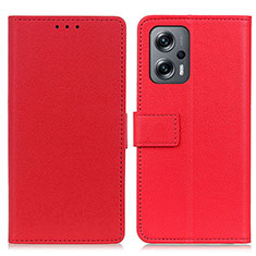 Coque Portefeuille Livre Cuir Etui Clapet M08L pour Xiaomi Redmi Note 11T Pro+ Plus 5G Rouge