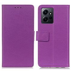 Coque Portefeuille Livre Cuir Etui Clapet M08L pour Xiaomi Redmi Note 12 4G Violet