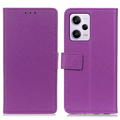 Coque Portefeuille Livre Cuir Etui Clapet M08L pour Xiaomi Redmi Note 12 Pro 5G Violet