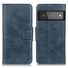 Coque Portefeuille Livre Cuir Etui Clapet M09L pour Google Pixel 6 Pro 5G Bleu