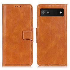 Coque Portefeuille Livre Cuir Etui Clapet M09L pour Google Pixel 6a 5G Marron