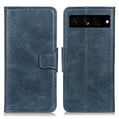 Coque Portefeuille Livre Cuir Etui Clapet M09L pour Google Pixel 7 Pro 5G Bleu