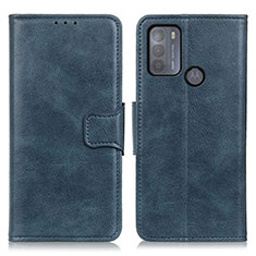 Coque Portefeuille Livre Cuir Etui Clapet M09L pour Motorola Moto G50 Bleu