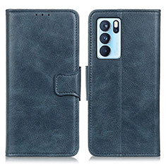 Coque Portefeuille Livre Cuir Etui Clapet M09L pour Oppo Reno6 Pro 5G India Bleu