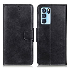 Coque Portefeuille Livre Cuir Etui Clapet M09L pour Oppo Reno6 Pro 5G India Noir