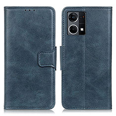 Coque Portefeuille Livre Cuir Etui Clapet M09L pour Oppo Reno7 4G Bleu