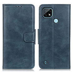 Coque Portefeuille Livre Cuir Etui Clapet M09L pour Realme C21 Bleu