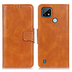 Coque Portefeuille Livre Cuir Etui Clapet M09L pour Realme C21 Marron