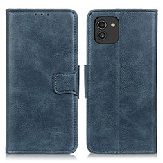 Coque Portefeuille Livre Cuir Etui Clapet M09L pour Samsung Galaxy A03 Bleu