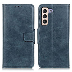 Coque Portefeuille Livre Cuir Etui Clapet M09L pour Samsung Galaxy S21 FE 5G Bleu