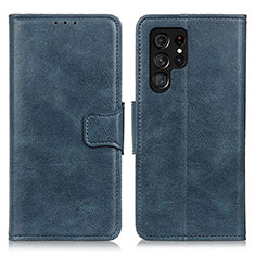 Coque Portefeuille Livre Cuir Etui Clapet M09L pour Samsung Galaxy S22 Ultra 5G Bleu