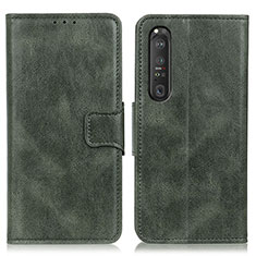 Coque Portefeuille Livre Cuir Etui Clapet M09L pour Sony Xperia 1 III Vert