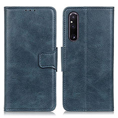 Coque Portefeuille Livre Cuir Etui Clapet M09L pour Sony Xperia 1 V Bleu