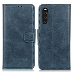 Coque Portefeuille Livre Cuir Etui Clapet M09L pour Sony Xperia 10 III Bleu