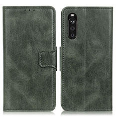 Coque Portefeuille Livre Cuir Etui Clapet M09L pour Sony Xperia 10 III SO-52B Vert