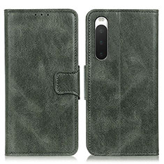 Coque Portefeuille Livre Cuir Etui Clapet M09L pour Sony Xperia 10 IV SO-52C Vert