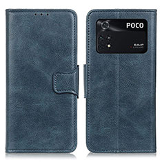 Coque Portefeuille Livre Cuir Etui Clapet M09L pour Xiaomi Poco M4 Pro 4G Bleu