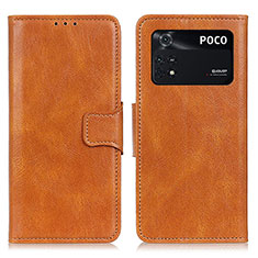 Coque Portefeuille Livre Cuir Etui Clapet M09L pour Xiaomi Poco M4 Pro 4G Marron