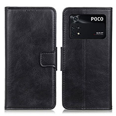 Coque Portefeuille Livre Cuir Etui Clapet M09L pour Xiaomi Poco M4 Pro 4G Noir